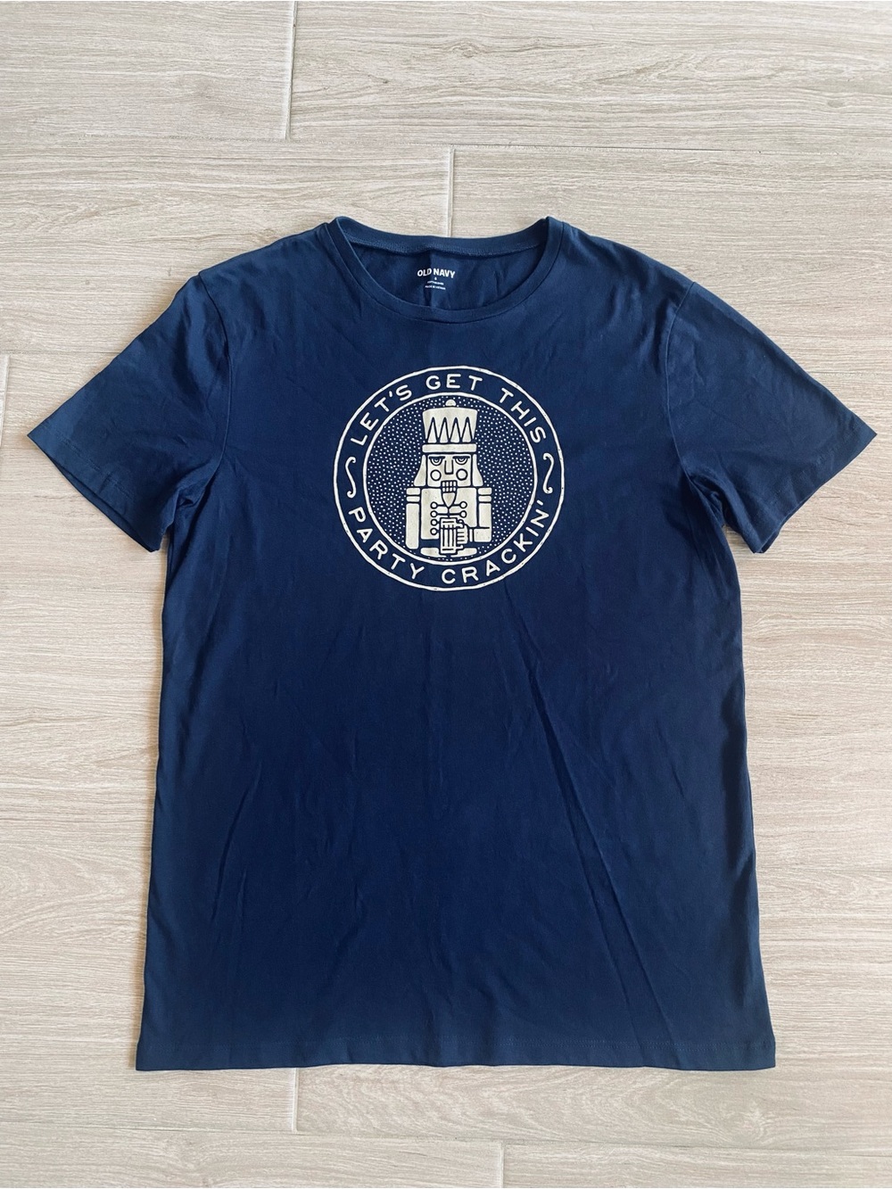 Old Navy Men’s Navy Graphic T‑Shirt - Nutcracker "Let's Get This Party Crackin'"